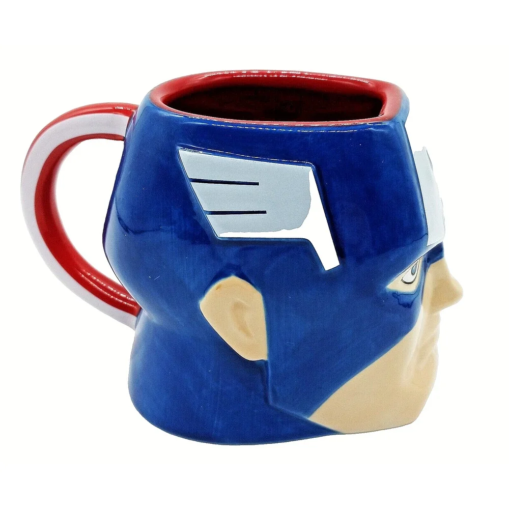 Disney Store Marvel Captain America 3D Sculpted Ceramic Mug Cup Figural